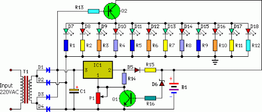 automatic low power emergancy light circuit