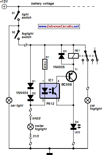 fog lamp sensor circuit – Circuit Schematic