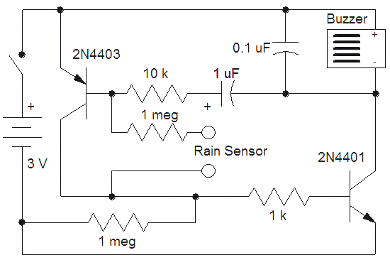 rain detector – Circuit Schematic