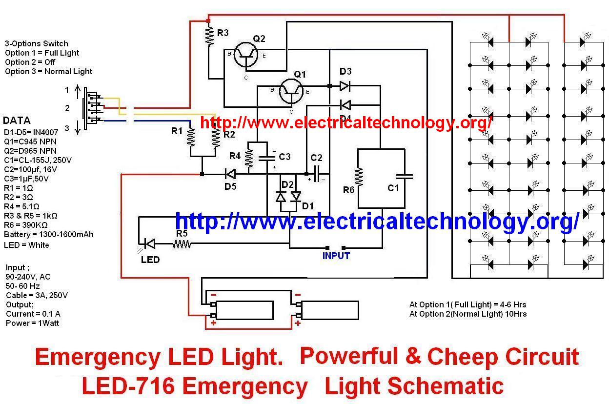 Emergency LED Light LED-716 Emergency Light Schematic ... led light schematic 