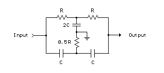 Twin-T RC Notch Filter – Circuit Schematic