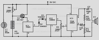 smoke detector circuit using ldr – Circuit Schematic