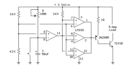 Delay circuit with LM339 – Circuit Schematic