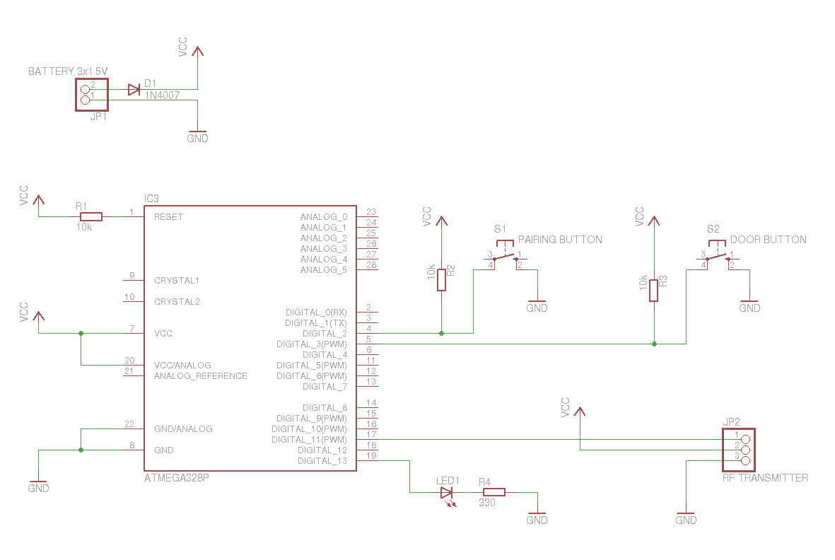 arduino based remote control for electric door circuit