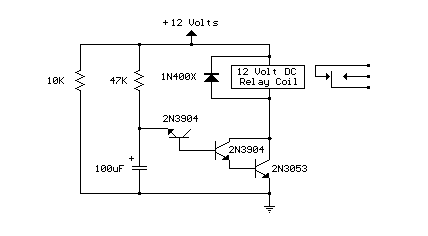 Power-On Time Delay Relay – Circuit Schematic