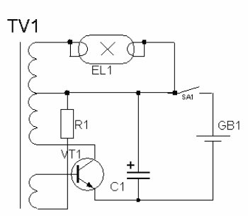 high voltage power supply circuit for fluorescent light – Circuit Schematic