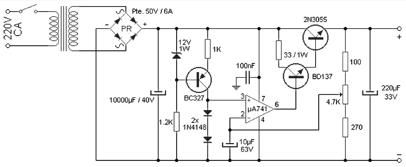 variable 4 a25v power supply – Circuit Schematic