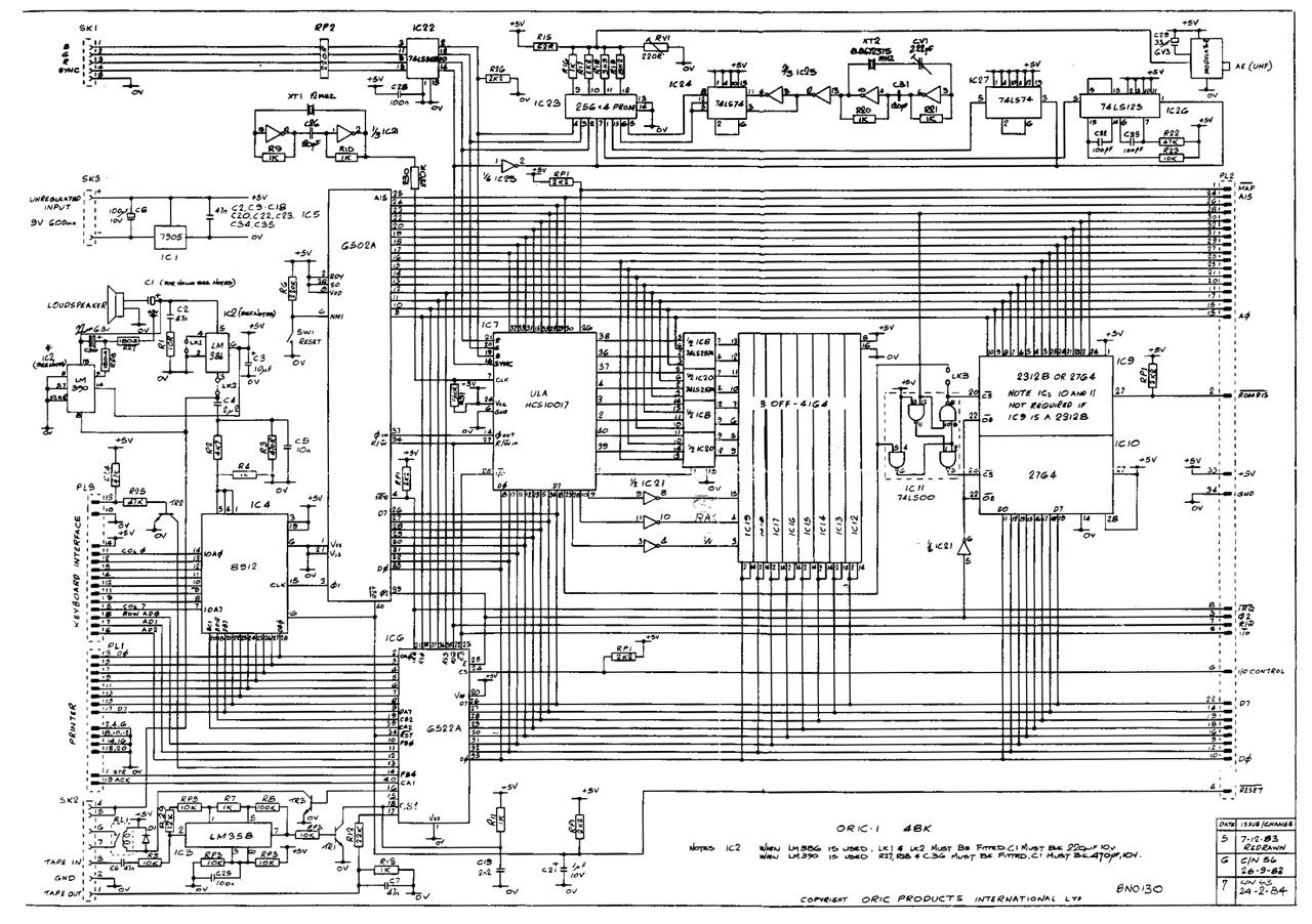 oric 1 – Circuit Schematic