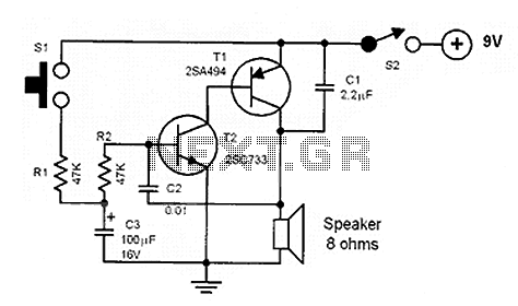 two tone siren in one ic – Circuit Schematic