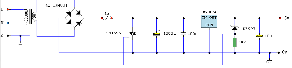 Logic PSU With Over-Voltage Protection – Circuit Schematic
