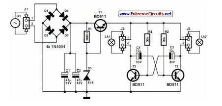 LED Bike Light Circuit Project – Circuit Schematic