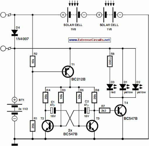 High-intensity LED Warning Flasher – Circuit Schematic