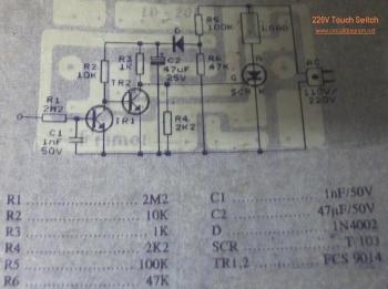 220V Touch Switch – Circuit Schematic