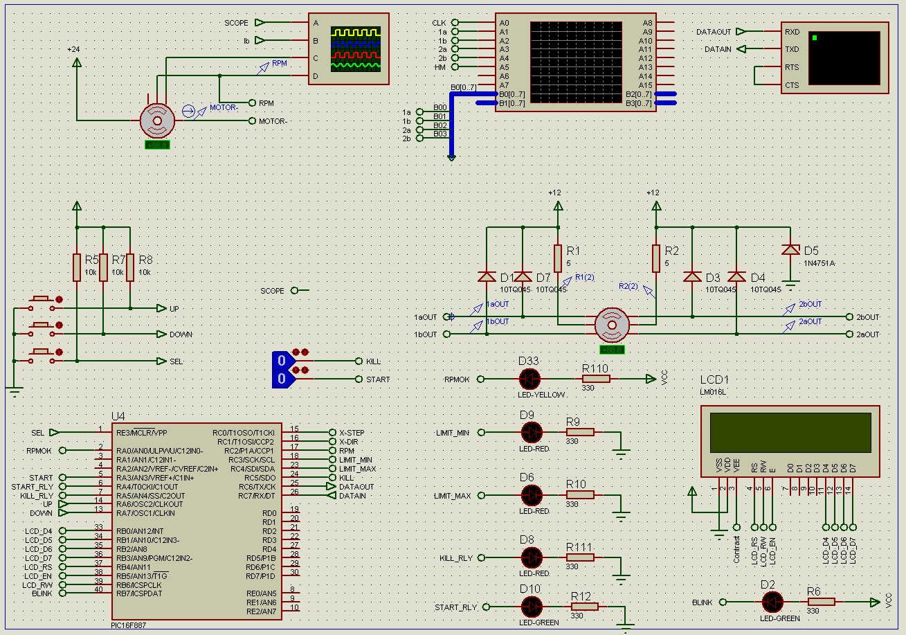pic based pid motor control proteus simulation ii – Circuit Schematic