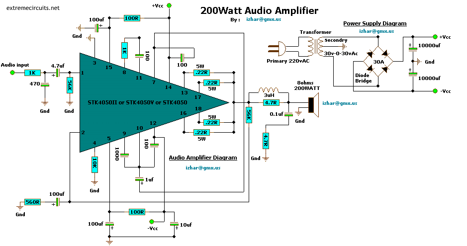 Audio Audio Amplifier 200W