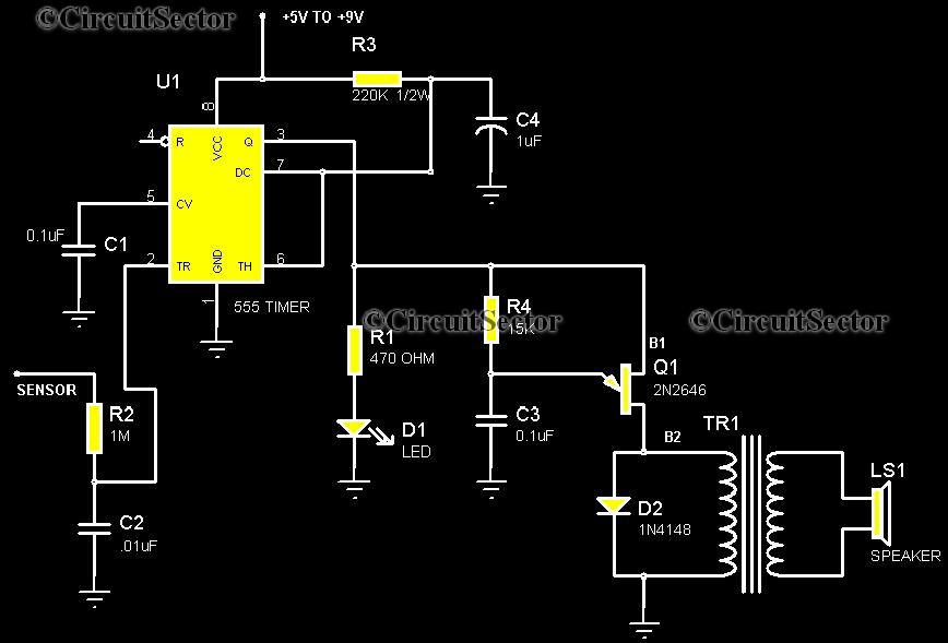 Touch Plate Circuit With High Sensitivity PCB – Circuit Schematic