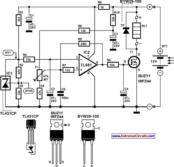 lead acid battery regulator for – Circuit Schematic