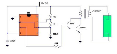 simple fluorescent inverter project circuit