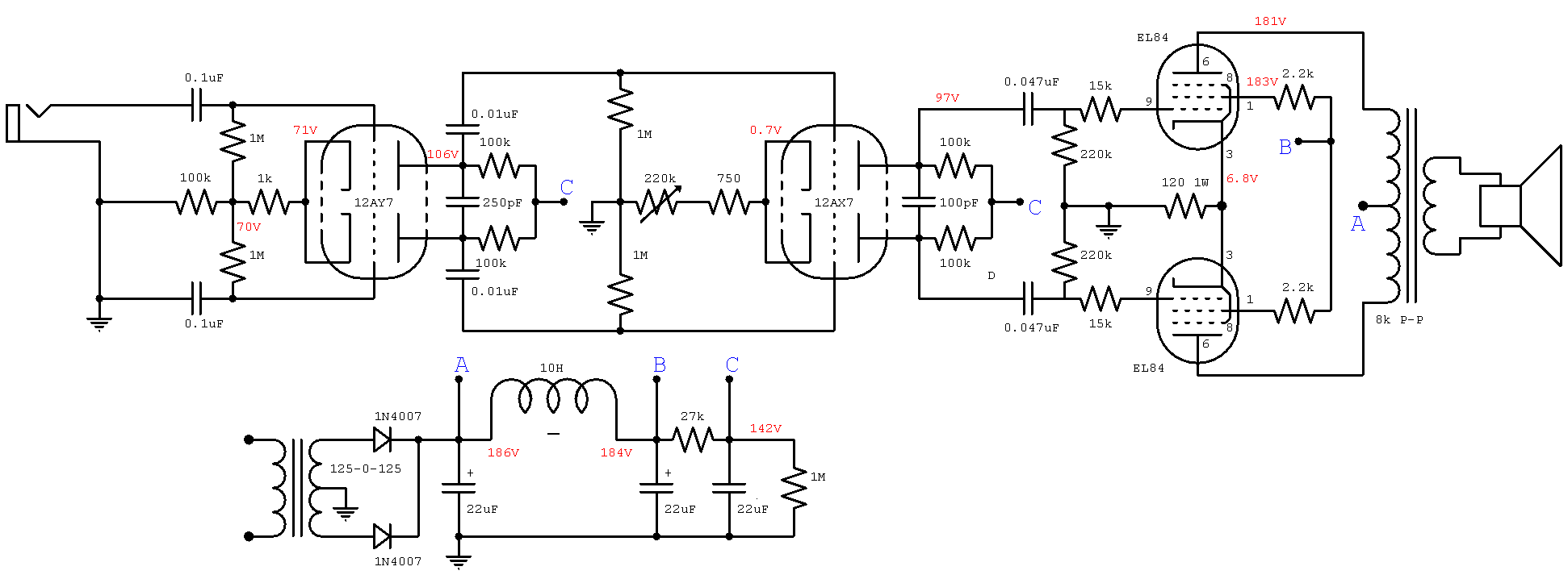 balanced amp – Circuit Schematic