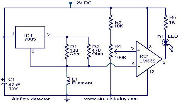 Air flow detector circuit – Circuit Schematic