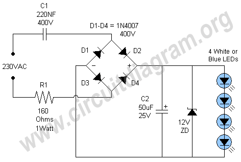 led night light lamp circuit – Circuit Schematic