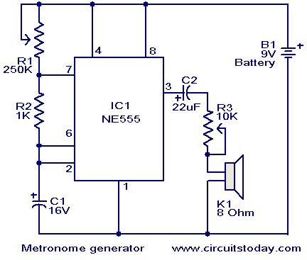 Metronome generator circuit – Circuit Schematic
