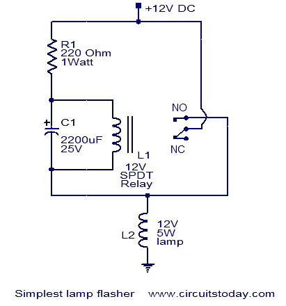 Simplest Lamp Flasher Circuit Under Repository Circuits Next Gr