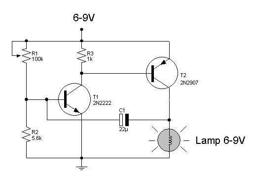 Light flashing circuit – Circuit Schematic