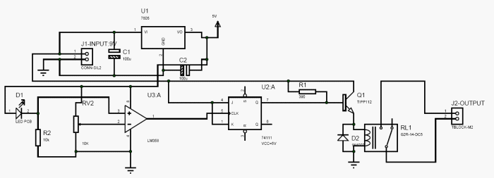Infrared Light Controled Switch – Circuit Schematic