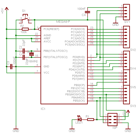 Arduino on a prototype board – Circuit Schematic