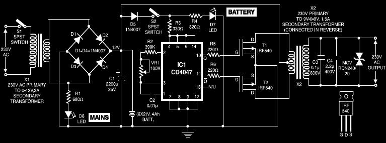 UPS Circuit For Cordless Phones PCB