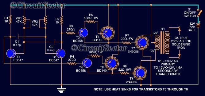 Battery Powered Soldering Iron PCB – Circuit Schematic