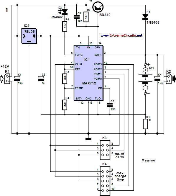 nimh charger for up to six – Circuit Schematic