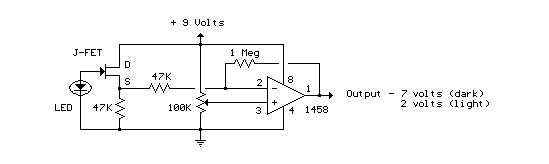 Photo detector using LED – Circuit Schematic