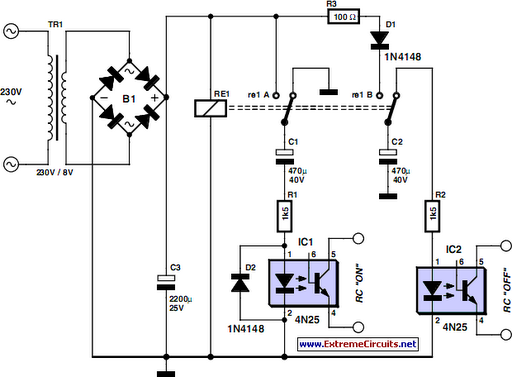 Remote Control Mains Switch – Circuit Schematic