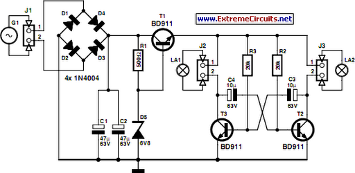 LED Bike Light Circuit Project – Circuit Schematic