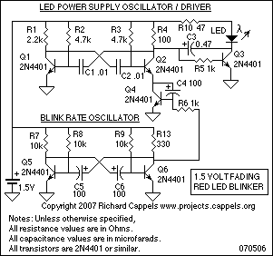 Fading LED blinker – Circuit Schematic