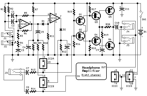 Intercom with fader – Circuit Schematic