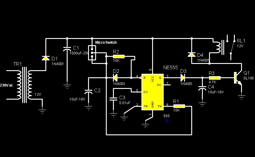 Rotation Sensor Circuit Using 555 PCB – Circuit Schematic