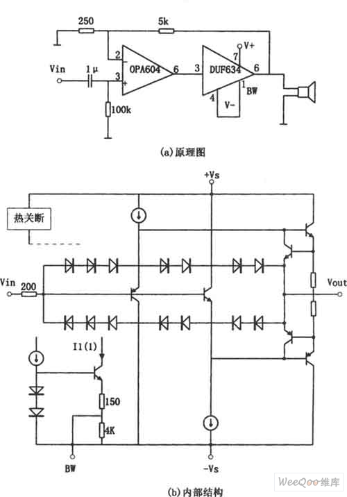 OPA604 High Performance and Small Power Audio Amplifier – Circuit Schematic