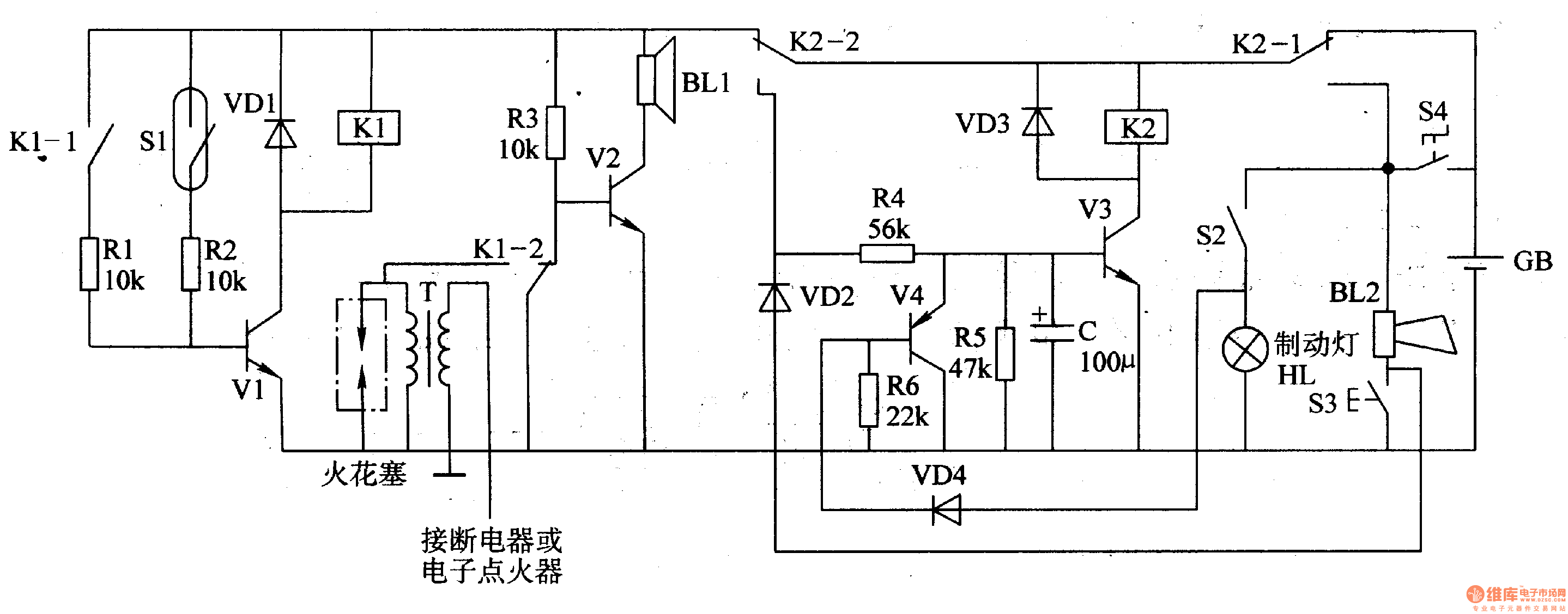 Anti-theft Alarm Of Motorcycle One – Circuit Schematic