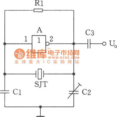 Quartz crystal sine wave oscillator circuit – Circuit Schematic