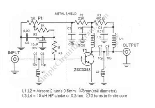 UHF Antenna Booster – Circuit Schematic