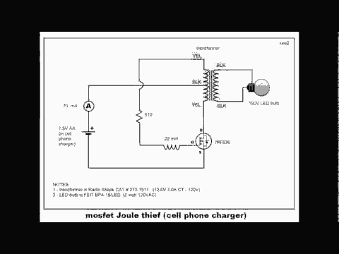 Joule Thief use very low input 0,136 volt – Circuit Schematic