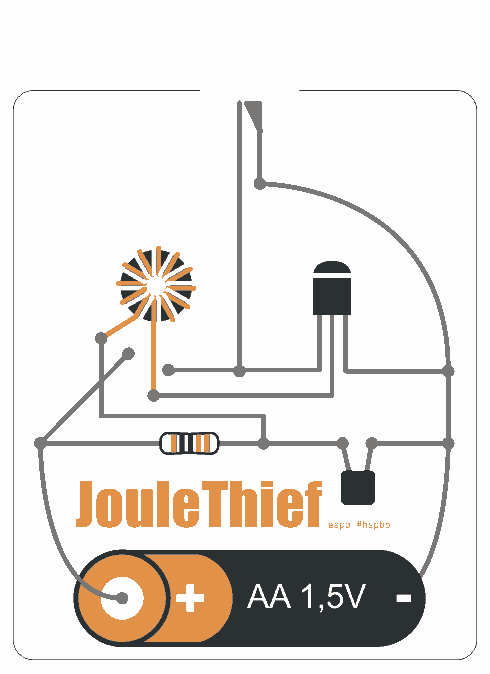 Joule Thief circuit run an LED with single battery – Circuit Schematic