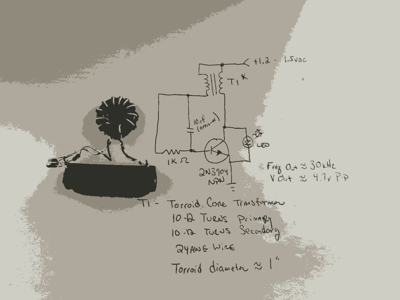 The Joule Thief circuit – Circuit Schematic