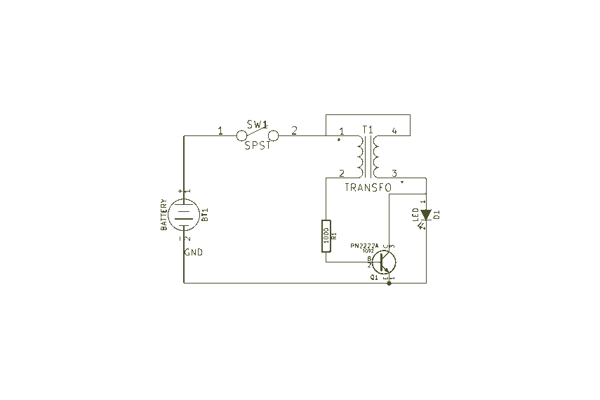 Easy Joule Thief circuit – Circuit Schematic