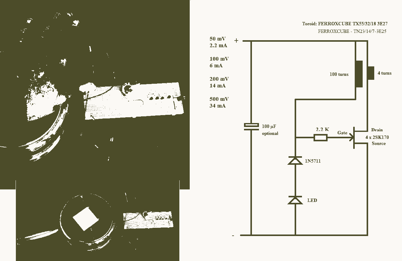 25mV Joule Thief circuit – Circuit Schematic