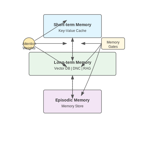 Types of Modular Memory (Short-term, Long-term, Episodic) – LLM-Driven Agent Architectures with Modular Memory – Tutorial Diagram Types of Modular Memory (Short-term, Long-term, Episodic) – LLM-Driven Agent Architectures with Modular Memory – Tutorial Diagram