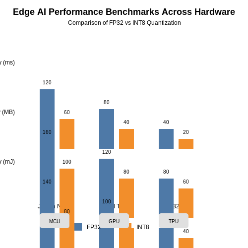 Performance Benchmarks: Latency, Memory, and Energy Efficiency – Edge AI with Quantized Neural Networks – Tutorial Diagram Performance Benchmarks: Latency, Memory, and Energy Efficiency – Edge AI with Quantized Neural Networks – Tutorial Diagram